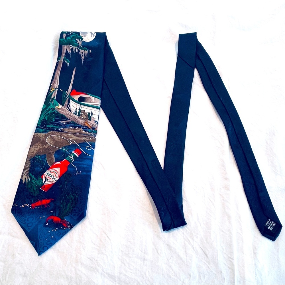 Tabasco 100% Silk Navy Cajun Neck Tie